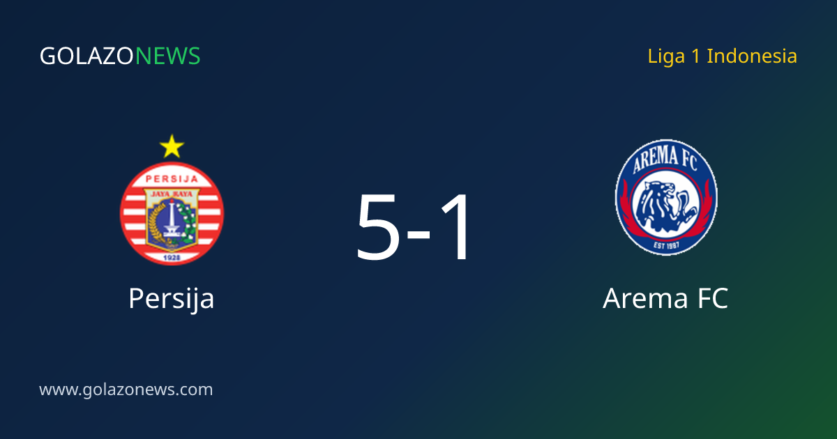 Persija thắng Arema FC 5-1 tại Liga 1 Indonesia