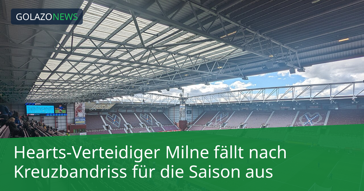 Hearts-Verteidiger Milne fällt nach Kreuzbandriss für die Saison aus