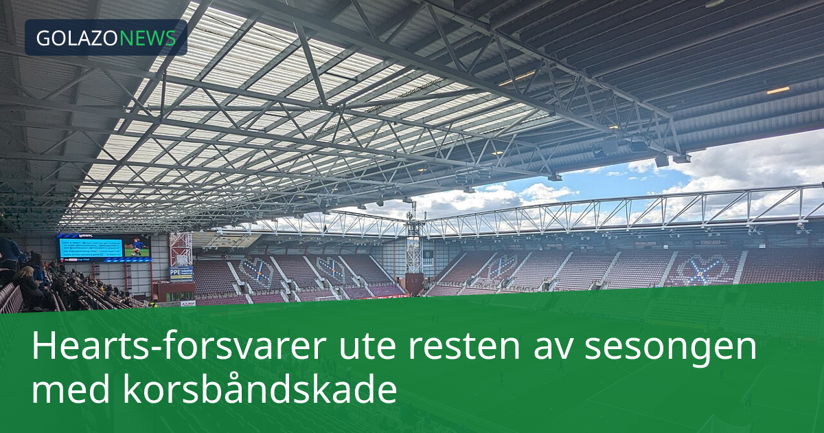 Hearts-forsvarer ute resten av sesongen med korsbåndskade