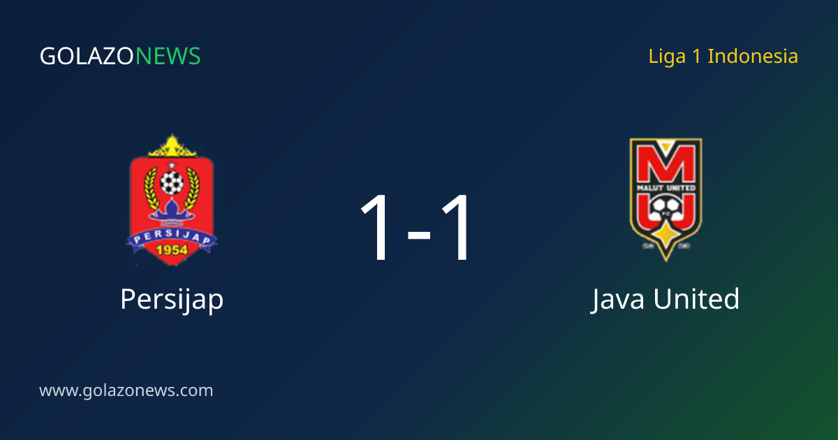 Persijap dan Java United Bermain Imbang 1-1 di Liga 1 Indonesia