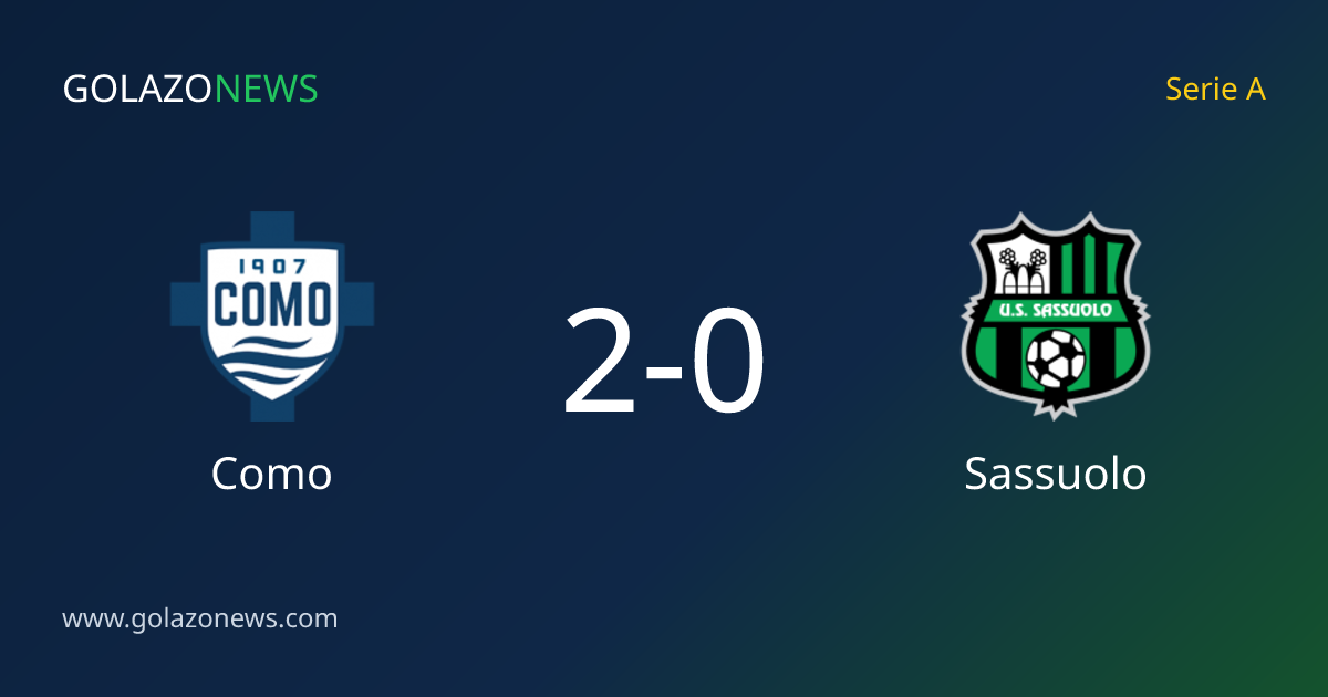Como beat Sassuolo 2-0 in the Serie A