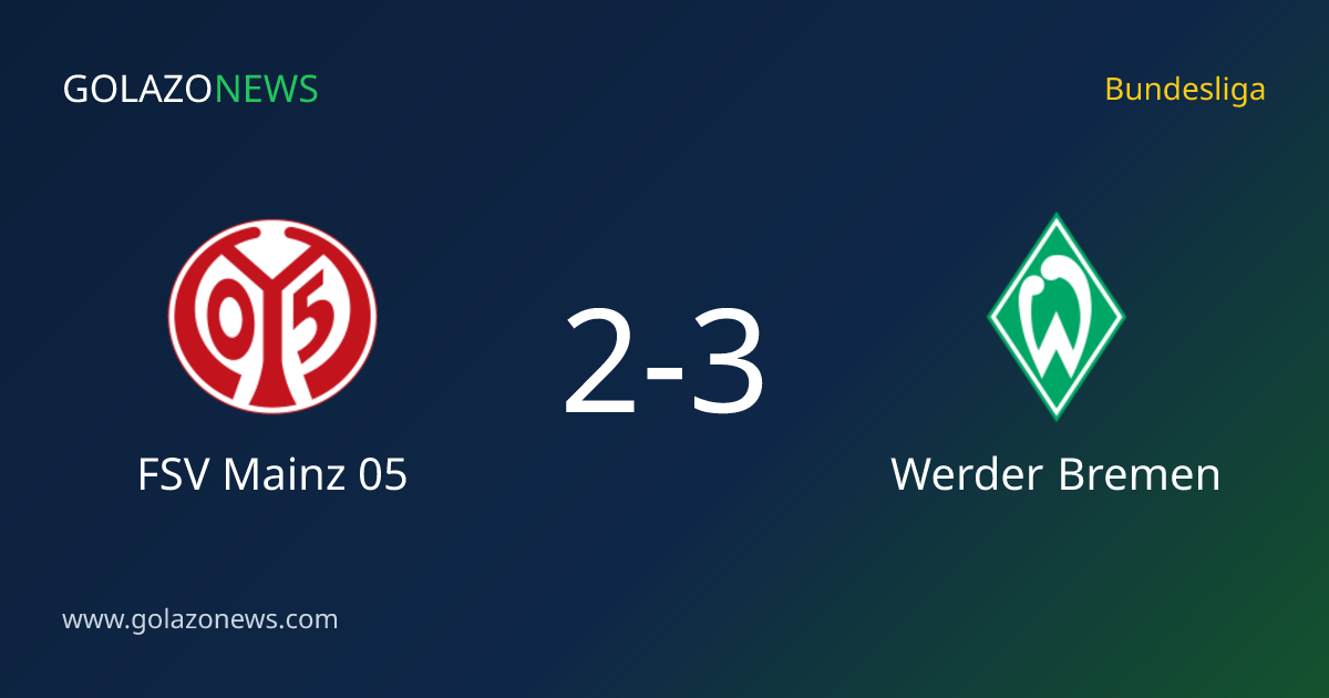 Werder Bremen vence 3-2 a FSV Mainz 05 en Bundesliga