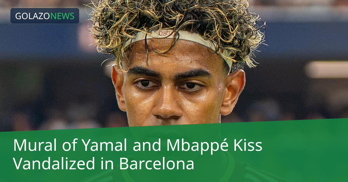 Bức tranh tường Yamal và Mbappé bị phá hoại ở Barcelona