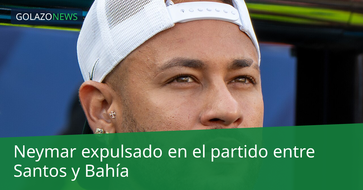 Neymar expulsado en el partido entre Santos y Bahía