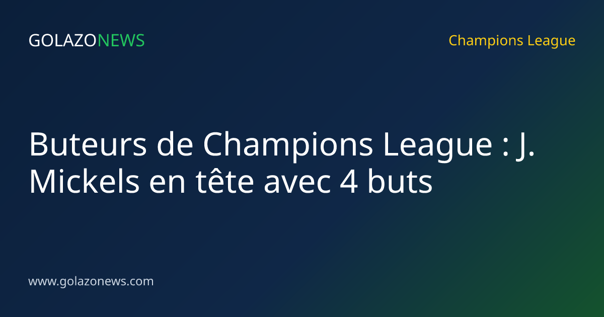 Buteurs de Champions League : J. Mickels en tête avec 4 buts