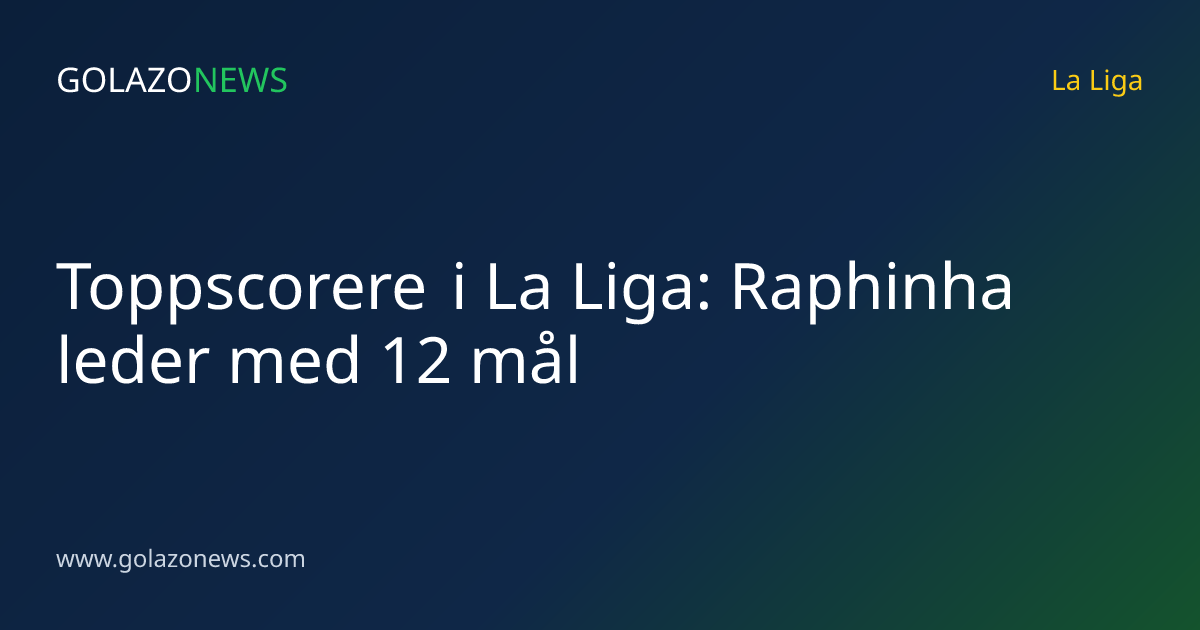 Toppscorere i La Liga: Raphinha leder med 12 mål