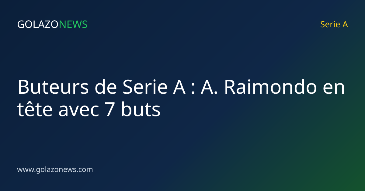 Buteurs de Serie A : A. Raimondo en tête avec 7 buts