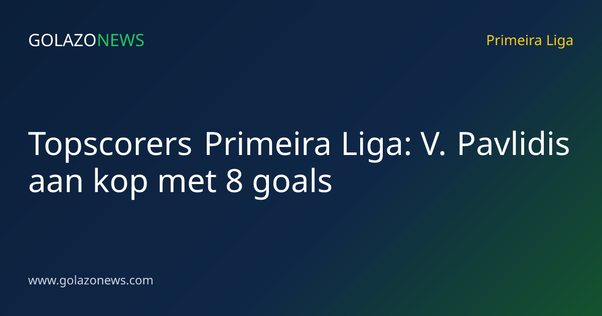 Topscorers Primeira Liga: V. Pavlidis aan kop met 8 goals