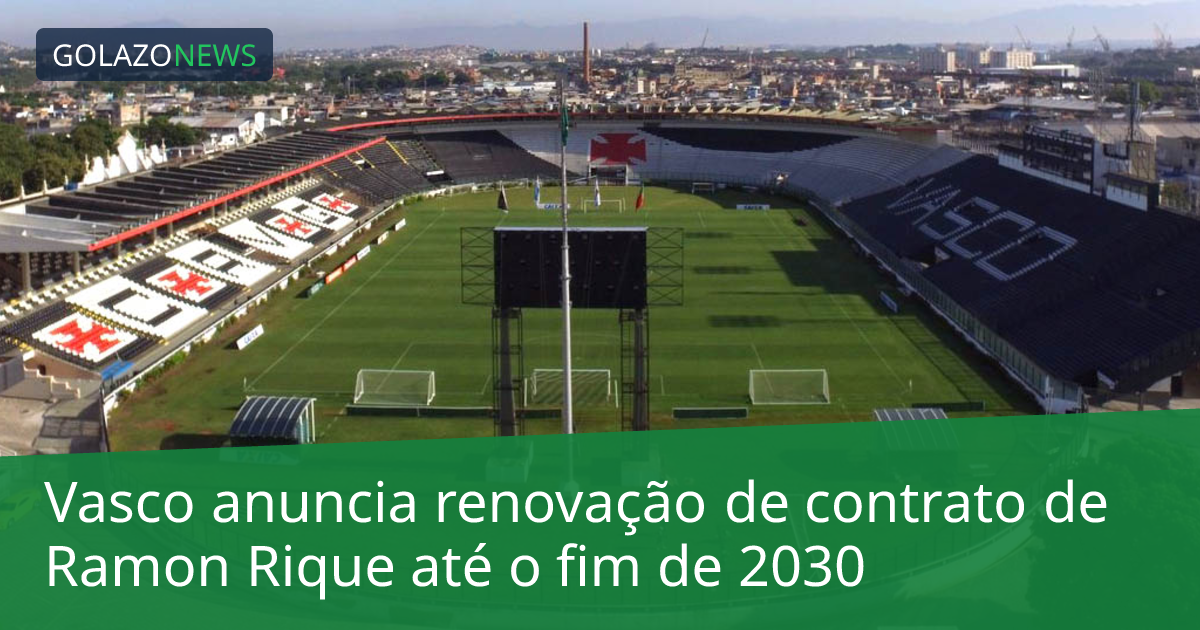 Vasco anuncia renovação de contrato de Ramon Rique até o fim de 2030