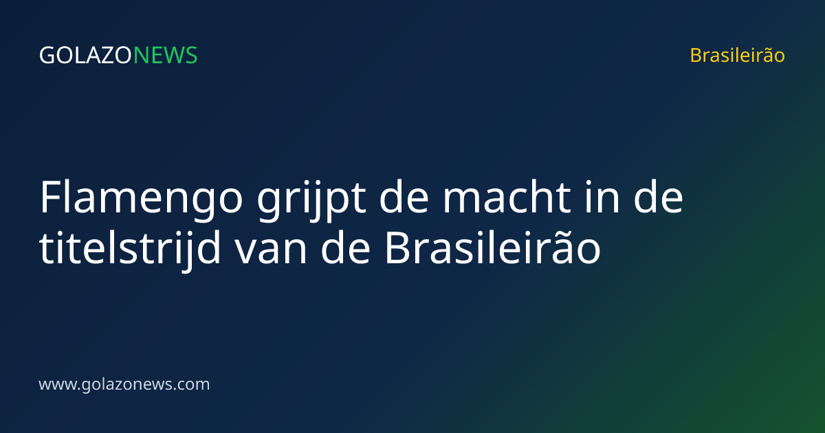 Flamengo grijpt de macht in de titelstrijd van de Brasileirão
