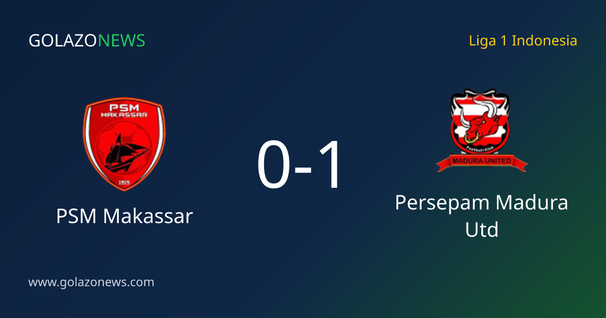 Persepam Madura Utd bat PSM Makassar 1-0 en Liga 1 Indonesia