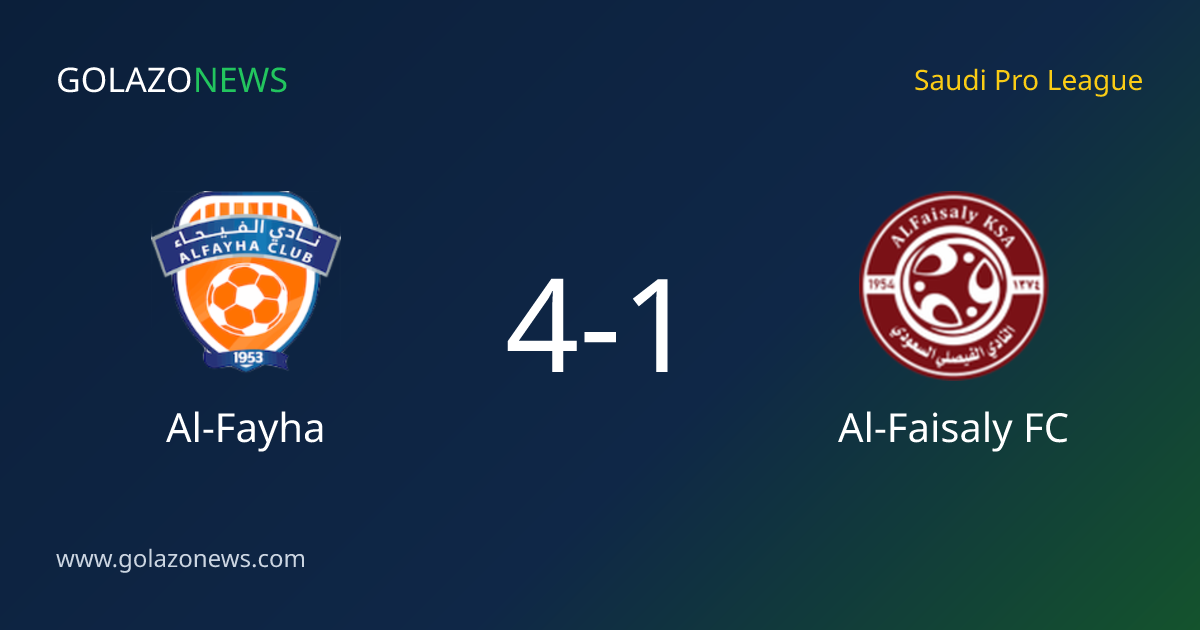 Al-Fayha verslaat Al-Faisaly FC met 4-1 in de Saudi Pro League