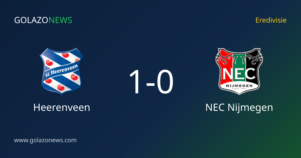 Heerenveen schlägt NEC Nijmegen 1-0 in der Eredivisie