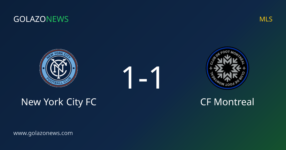 New York City FC en CF Montreal spelen 1-1 gelijk in de MLS