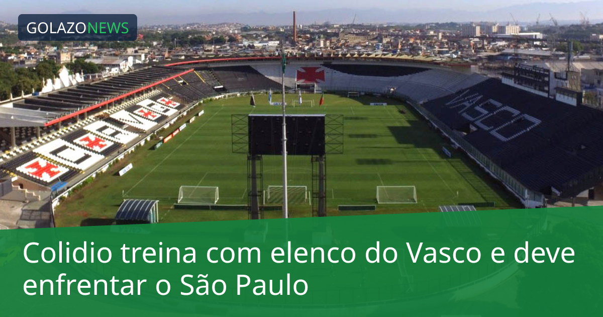Colidio treina com elenco do Vasco e deve enfrentar o São Paulo