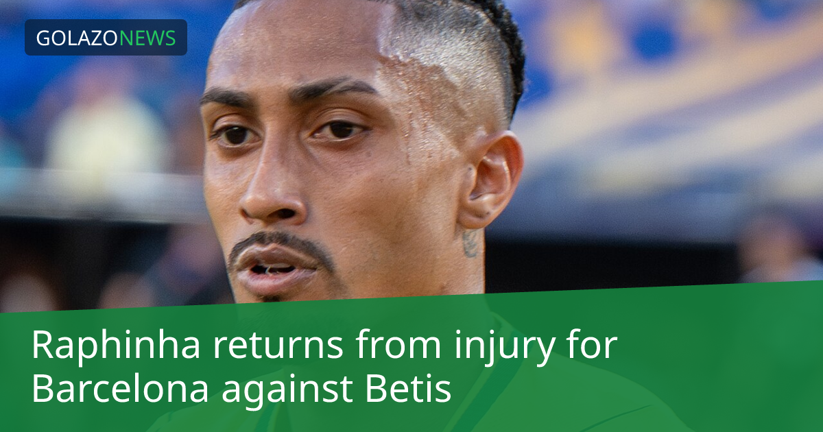 Raphinha trở lại đội hình Barcelona trong trận gặp Real Betis