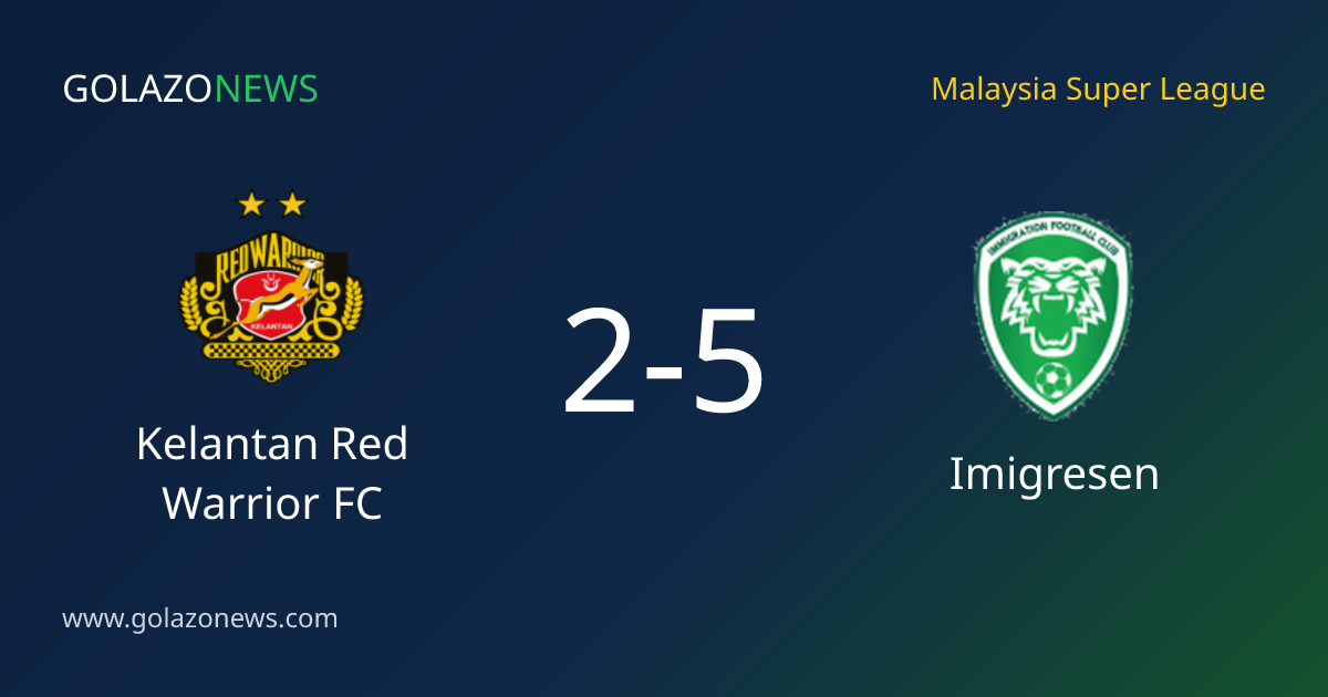 Imigresen vence 5-2 a Kelantan Red Warrior FC en Malaysia Super League
