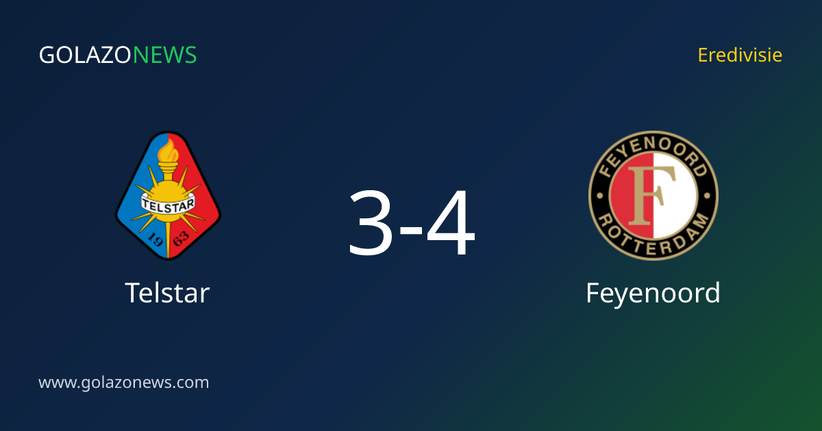 Eredivisie: Feyenoord, Telstar에 4-3 승리