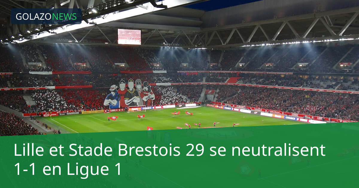 Lille et Stade Brestois 29 se neutralisent 1-1 en Ligue 1