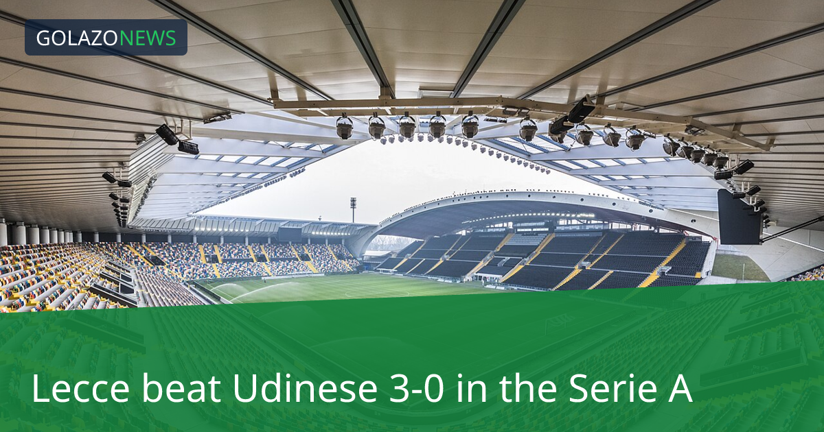 Serie A: Lecce, Udinese에 3-0 승리