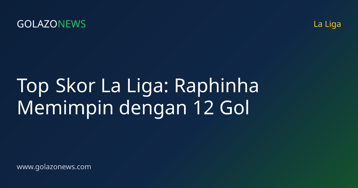 Top Skor La Liga: Raphinha Memimpin dengan 12 Gol