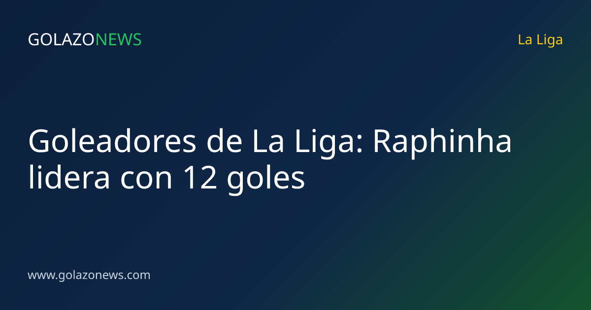 Goleadores de La Liga: Raphinha lidera con 12 goles