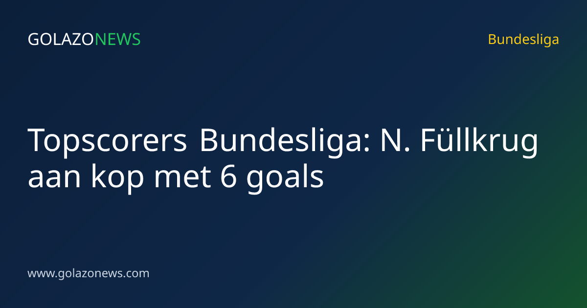 Topscorers Bundesliga: N. Füllkrug aan kop met 6 goals