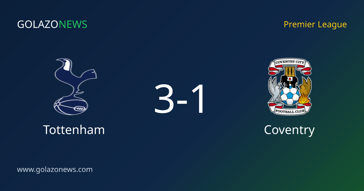 Tottenham vence 3-1 a Coventry en Premier League