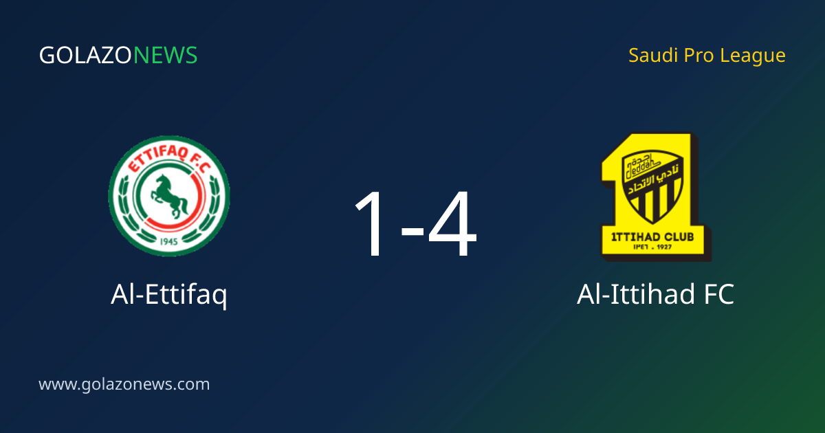 Al-Ittihad FC verslaat Al-Ettifaq met 4-1 in de Saudi Pro League