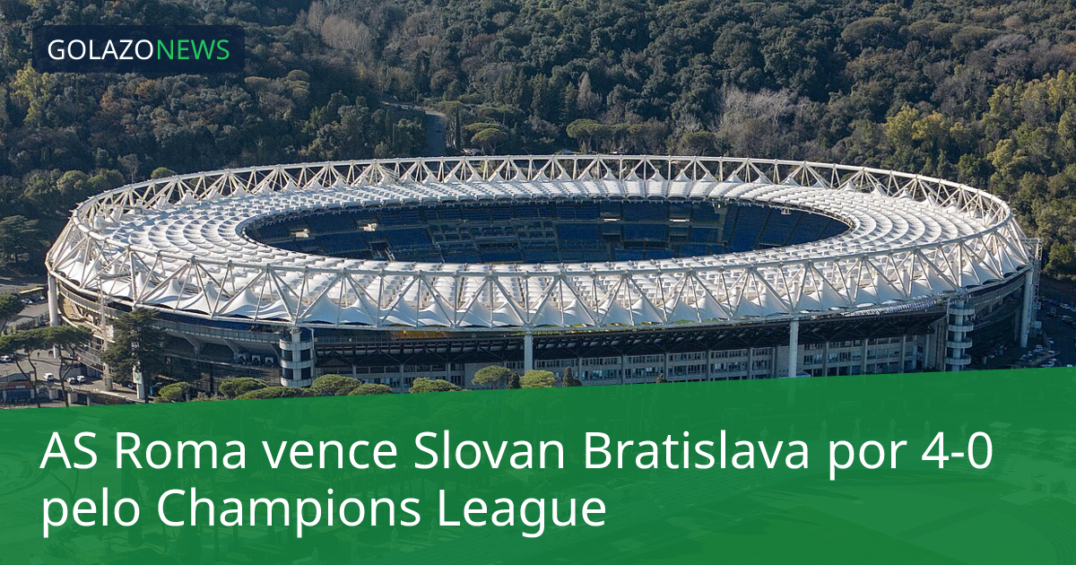 AS Roma vence Slovan Bratislava por 4-0 pelo Champions League
