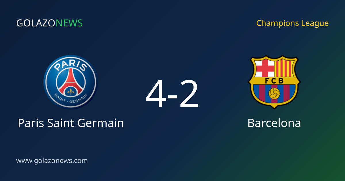 Paris Saint Germain vence Barcelona por 4-2 pelo Champions League